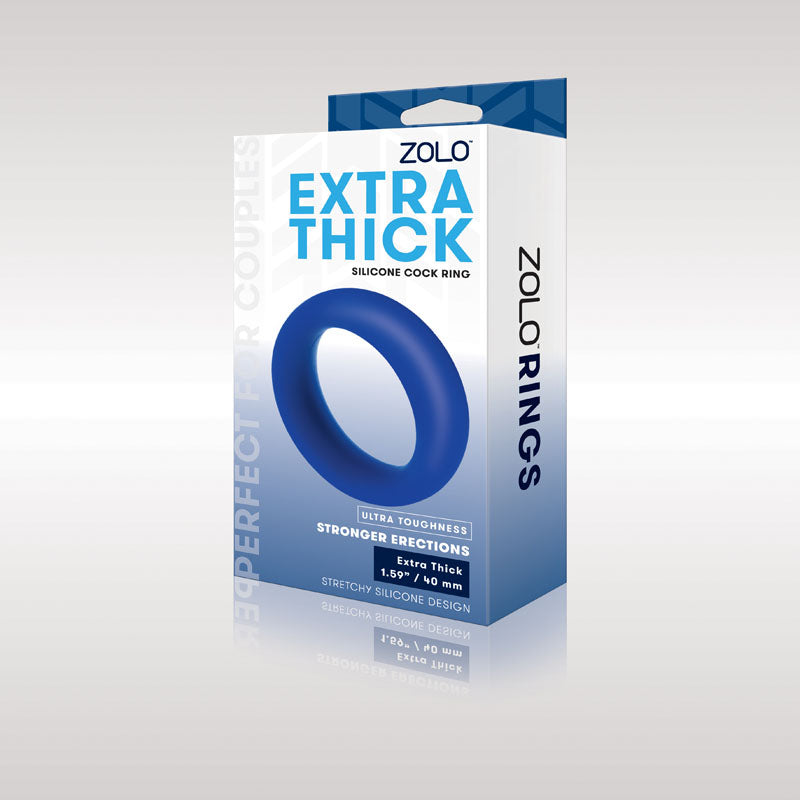 Zolo Extra Thick Silicone Cock Ring - Blue 40 mm Cock Ring Zolo
